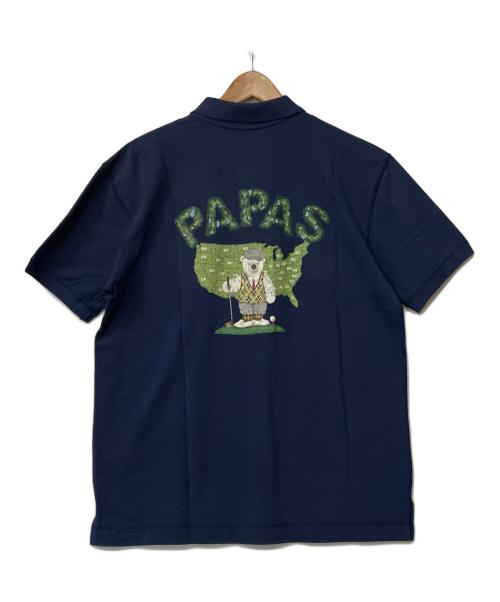 PAPAS（パパス）PAPAS (パパス) ポロシャツ ネイビー サイズ:Lの古着・服飾アイテム