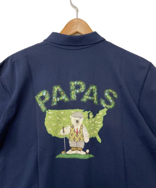 PAPAS（パパス）PAPAS (パパス) ポロシャツ ネイビー サイズ:Lの古着・服飾アイテム