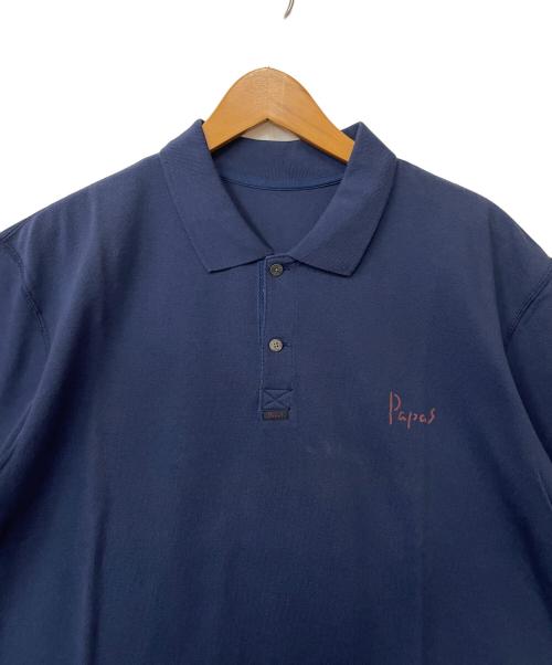 PAPAS（パパス）PAPAS (パパス) ポロシャツ ネイビー サイズ:Lの古着・服飾アイテム