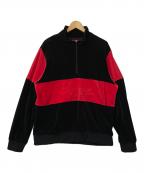 SUPREMEシュプリーム）の古着「ハーフジップスウェット」｜ブラック×レッド