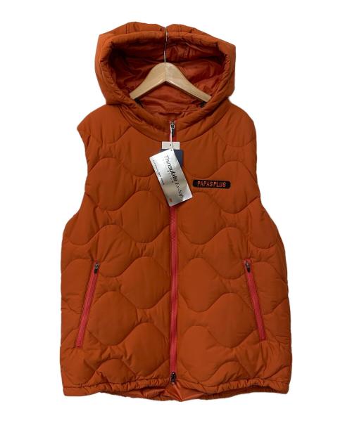 PAPAS PLUS GOLF（パパスプラスゴルフ）PAPAS PLUS GOLF (パパスプラスゴルフ) 中綿ベスト ブラウン サイズ:Lの古着・服飾アイテム