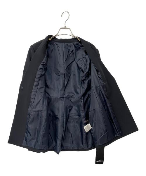 RUIRUE BOUTIQUE（ルイルエブティック）RUIRUE BOUTIQUE (ルイルエブティック) ノーカラーコクーンペプラムスリムパンツスーツ ネイビー サイズ:Mの古着・服飾アイテム