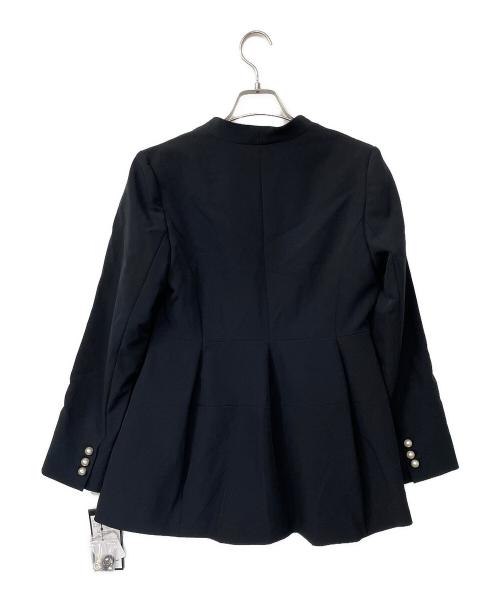 RUIRUE BOUTIQUE（ルイルエブティック）RUIRUE BOUTIQUE (ルイルエブティック) ノーカラーコクーンペプラムスリムパンツスーツ ネイビー サイズ:Mの古着・服飾アイテム