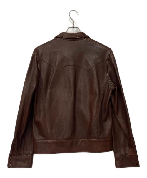 WEBER（ウェーバー）WEBER (ウェーバー) レザーシャツ ブラウン サイズ:50の古着・服飾アイテム