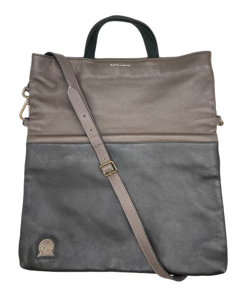 A.D.M.J.（エーディーエムジェイ）A.D.M.J. (エーディーエムジェイ) 3WAYショルダーバッグ ブラック×グレーの古着・服飾アイテム