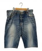 EVISU bySIOTANIBROTHERSエビスバイシオタニタニブラザーズ）の古着「デニムハーフパンツ」｜ブルー