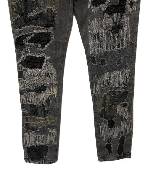 WANNA（ワナ）WANNA (ワナ) ダメージ加工デニムパンツ ブラック サイズ:2の古着・服飾アイテム