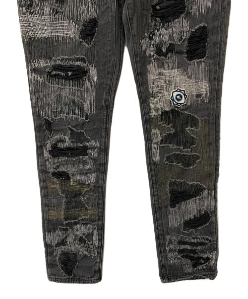 WANNA（ワナ）WANNA (ワナ) ダメージ加工デニムパンツ ブラック サイズ:2の古着・服飾アイテム