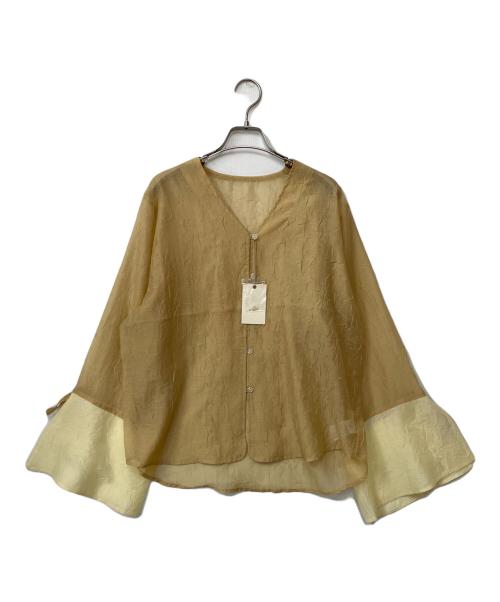 OLLUN（オルン）OLLUN (オルン) シースルーブラウス カーキ サイズ:Freeの古着・服飾アイテム