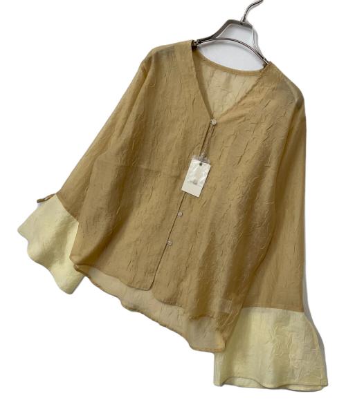 OLLUN（オルン）OLLUN (オルン) シースルーブラウス カーキ サイズ:Freeの古着・服飾アイテム