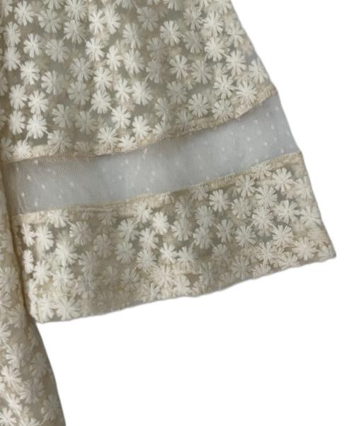 OLLUN（オルン）OLLUN (オルン) シースルーワンピース ベージュ サイズ:Mの古着・服飾アイテム