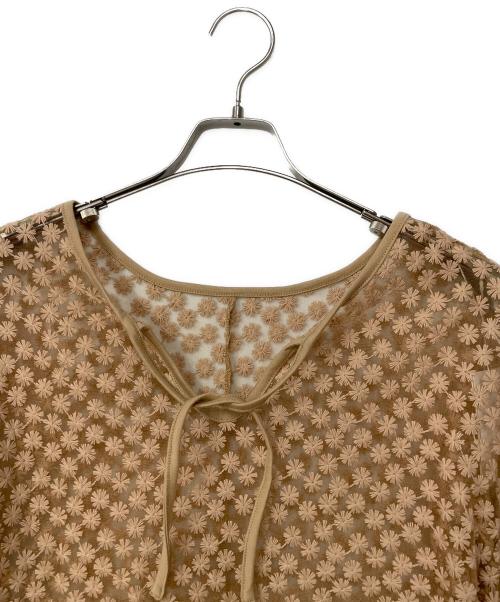 OLLUN（オルン）OLLUN (オルン) シースルーワンピース ブラウン サイズ:Ｍの古着・服飾アイテム