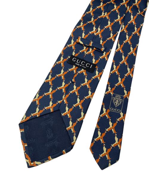 GUCCI（グッチ）GUCCI (グッチ) ネクタイ ネイビー サイズ:表記無しの古着・服飾アイテム