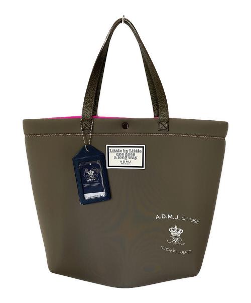 A.D.M.J.（エーディーエムジェイ）A.D.M.J. (エーディーエムジェイ) トートバッグ グレー×ピンクの古着・服飾アイテム