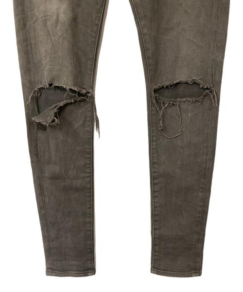 UNDERCOVER（アンダーカバー）UNDERCOVER (アンダーカバー) ダメージ加工デニムパンツ グレー サイズ:1の古着・服飾アイテム