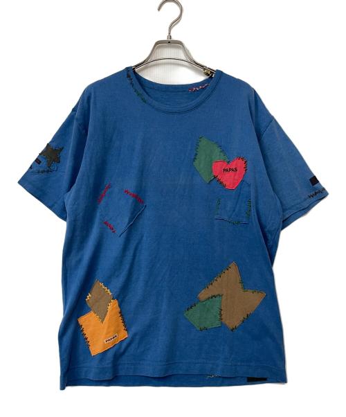 PAPAS（パパス）PAPAS (パパス) Tシャツ ブルー サイズ:Lの古着・服飾アイテム