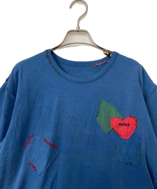 PAPAS（パパス）PAPAS (パパス) Tシャツ ブルー サイズ:Lの古着・服飾アイテム