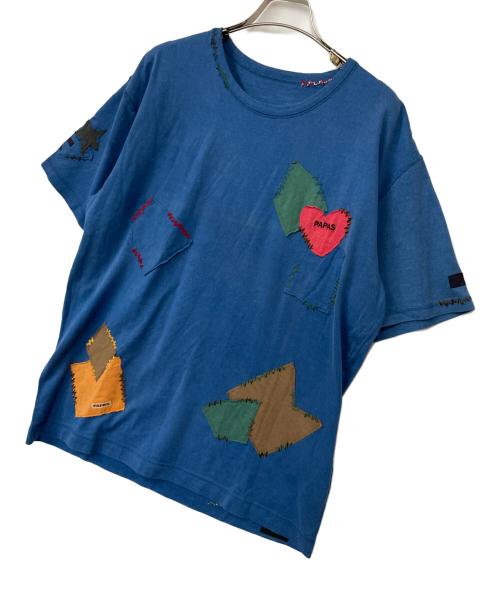 PAPAS（パパス）PAPAS (パパス) Tシャツ ブルー サイズ:Lの古着・服飾アイテム