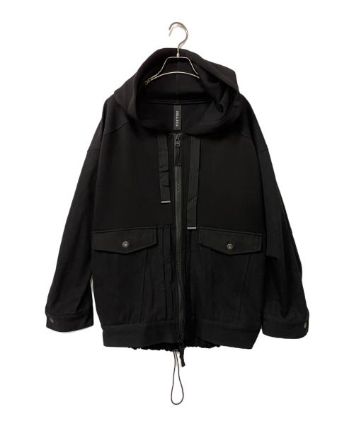 AULA AILA（アウラアイラ）AULA AILA (アウラアイラ) フーディーデニムコンビブルゾン ブラックの古着・服飾アイテム