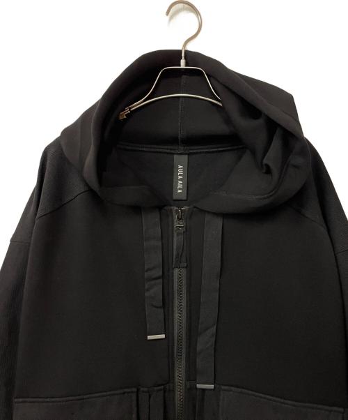 AULA AILA（アウラアイラ）AULA AILA (アウラアイラ) フーディーデニムコンビブルゾン ブラックの古着・服飾アイテム