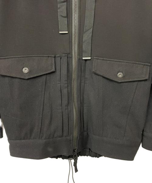 AULA AILA（アウラアイラ）AULA AILA (アウラアイラ) フーディーデニムコンビブルゾン ブラックの古着・服飾アイテム