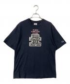 Champion×THE BLACK EYE PATCHチャンピオン×ブラックアイパッチ）の古着「Tシャツ」｜ネイビー