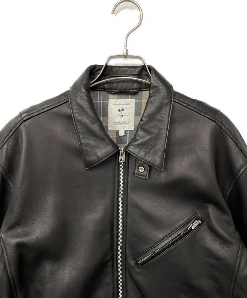 salt&pepper（ソルトアンドペッパー）salt&pepper (ソルトアンドペッパー) ラムレザージャケット ブラック サイズ:Lの古着・服飾アイテム