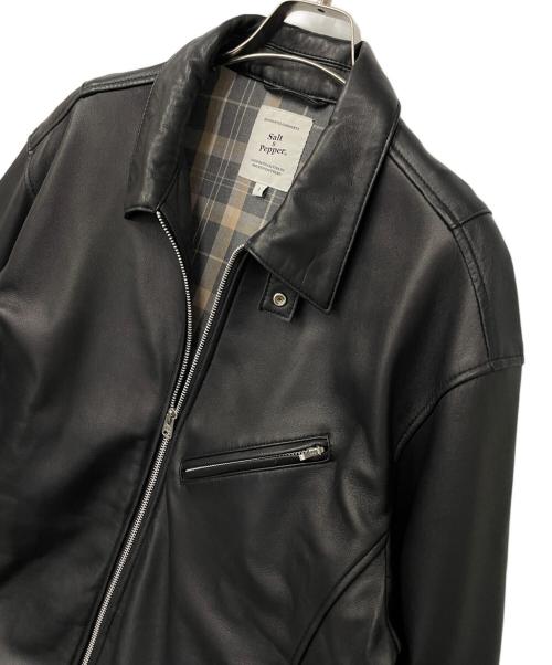 salt&pepper（ソルトアンドペッパー）salt&pepper (ソルトアンドペッパー) ラムレザージャケット ブラック サイズ:Lの古着・服飾アイテム