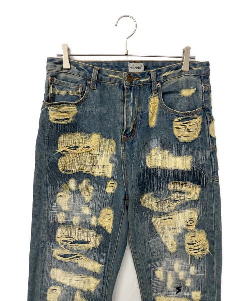 WANNA（ワナ）WANNA (ワナ) ダメージジーンズ インディゴ サイズ:1の古着・服飾アイテム