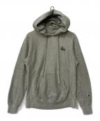 Champion REVERSE WEAVE×stussyチャンピオン リバース ウィーブ×ステューシー）の古着「パーカー」｜グレー