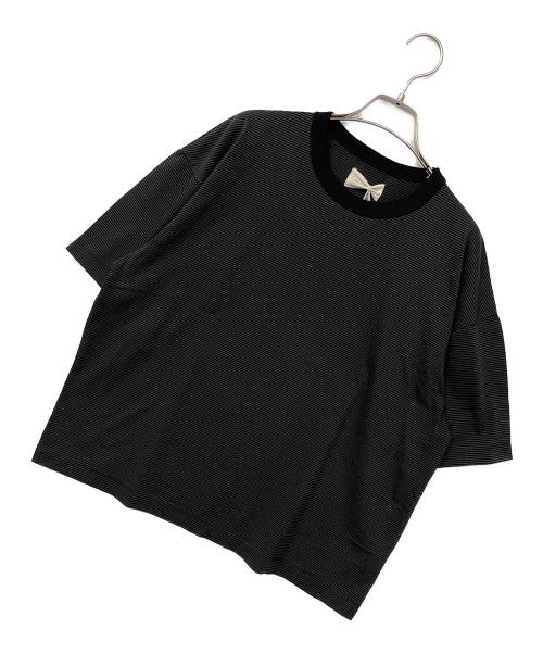 MARKAWARE（マーカウェア）MARKAWARE (マーカウェア) オーガニックスーピマ ボーダー コンフォートフィットTee ブラック サイズ:2の古着・服飾アイテム