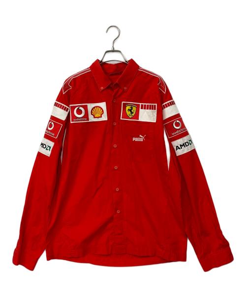 PUMA（プーマ）PUMA (プーマ) Ferrari (フェラーリ) ワークシャツ レッド サイズ:Lの古着・服飾アイテム