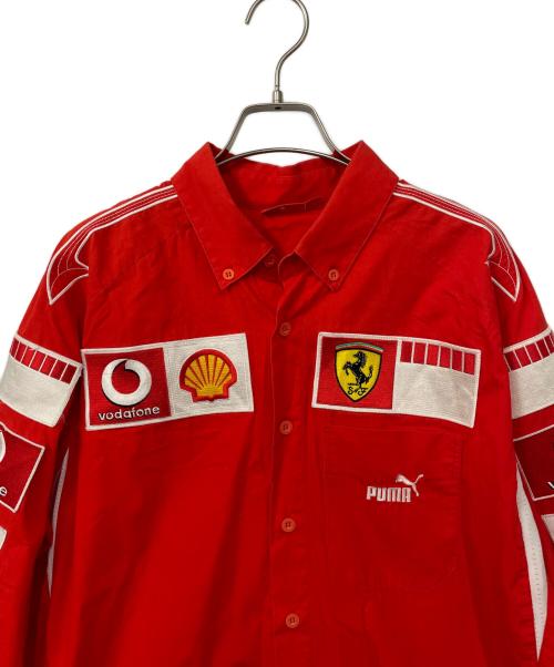 PUMA（プーマ）PUMA (プーマ) Ferrari (フェラーリ) ワークシャツ レッド サイズ:Lの古着・服飾アイテム