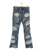 EV BRAVADOエブ ブラバド）の古着「ダメージ加工ジーンズ」｜ブルー