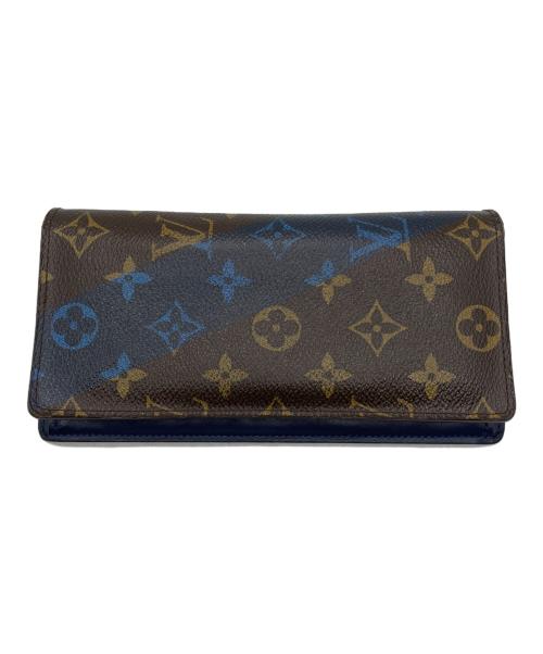 LOUIS VUITTON（ルイ ヴィトン）LOUIS VUITTON (ルイ ヴィトン) 2つ折り財布 ブラウン×ブルーの古着・服飾アイテム