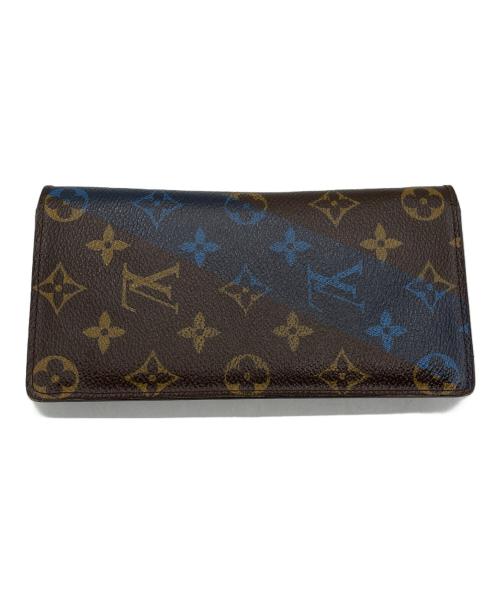 LOUIS VUITTON（ルイ ヴィトン）LOUIS VUITTON (ルイ ヴィトン) 2つ折り財布 ブラウン×ブルーの古着・服飾アイテム