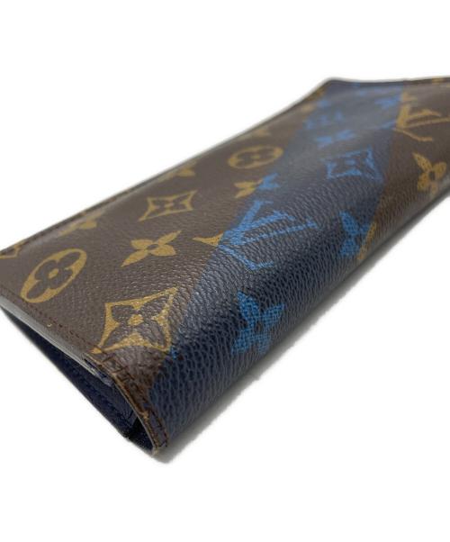 LOUIS VUITTON（ルイ ヴィトン）LOUIS VUITTON (ルイ ヴィトン) 2つ折り財布 ブラウン×ブルーの古着・服飾アイテム