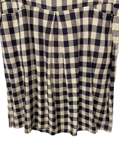 Heavenly（ヘブンリー）Heavenly (ヘブンリー) リネンワンピース ベージュ×ネイビー サイズ:FREEの古着・服飾アイテム