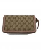 GUCCIグッチ）の古着「ラウンドファスナー長財布」｜ピンクベージュ