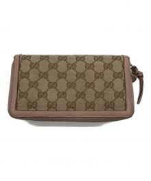 GUCCI（グッチ）の古着「ラウンドファスナー長財布」｜ピンクベージュ