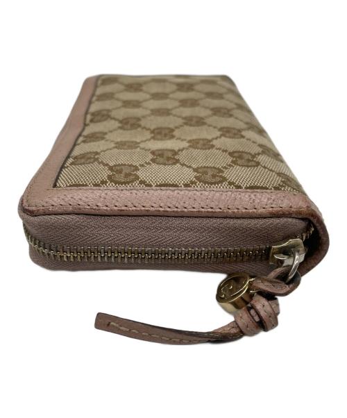 GUCCI（グッチ）GUCCI (グッチ) ラウンドファスナー長財布 ピンクベージュの古着・服飾アイテム