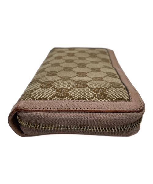 GUCCI（グッチ）GUCCI (グッチ) ラウンドファスナー長財布 ピンクベージュの古着・服飾アイテム
