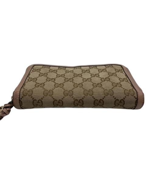 GUCCI（グッチ）GUCCI (グッチ) ラウンドファスナー長財布 ピンクベージュの古着・服飾アイテム