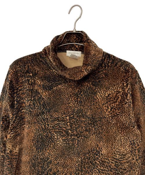 JONES NEW YORK（ジョーンズ ニューヨーク）JONES NEW YORK (ジョーンズ ニューヨーク) ハイネックカットソー ブラウン×ブラック サイズ:Mの古着・服飾アイテム
