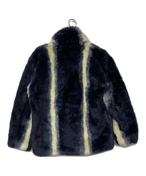 CALEE（キャリー）CALEE (キャリー) ファージャケット ネイビー×アイボリー サイズ:Mの古着・服飾アイテム