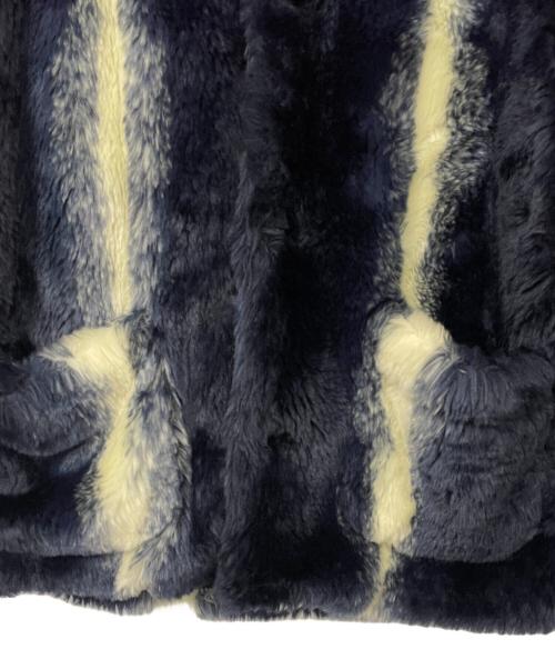 CALEE（キャリー）CALEE (キャリー) ファージャケット ネイビー×アイボリー サイズ:Mの古着・服飾アイテム