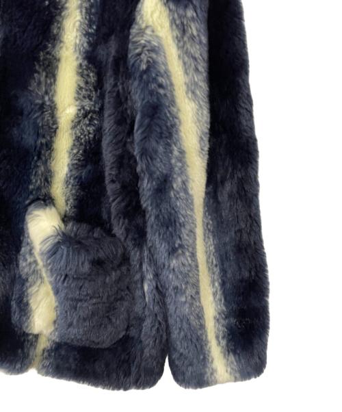 CALEE（キャリー）CALEE (キャリー) ファージャケット ネイビー×アイボリー サイズ:Mの古着・服飾アイテム