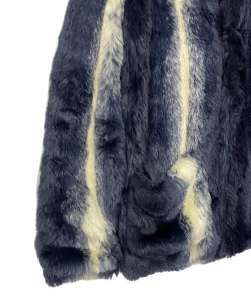 CALEE（キャリー）CALEE (キャリー) ファージャケット ネイビー×アイボリー サイズ:Mの古着・服飾アイテム