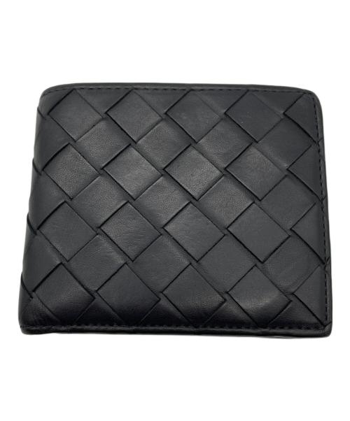 BOTTEGA VENETA（ボッテガベネタ）BOTTEGA VENETA (ボッテガベネタ) 2つ折り財布 ブラック×グリーンの古着・服飾アイテム