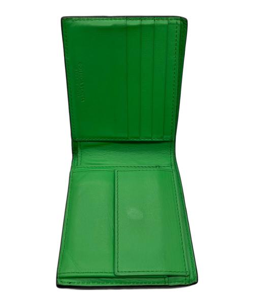 BOTTEGA VENETA（ボッテガベネタ）BOTTEGA VENETA (ボッテガベネタ) 2つ折り財布 ブラック×グリーンの古着・服飾アイテム